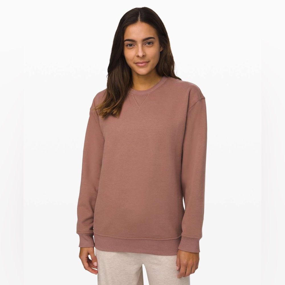 lululemon all yours crew *fleece in spanish oak size 4